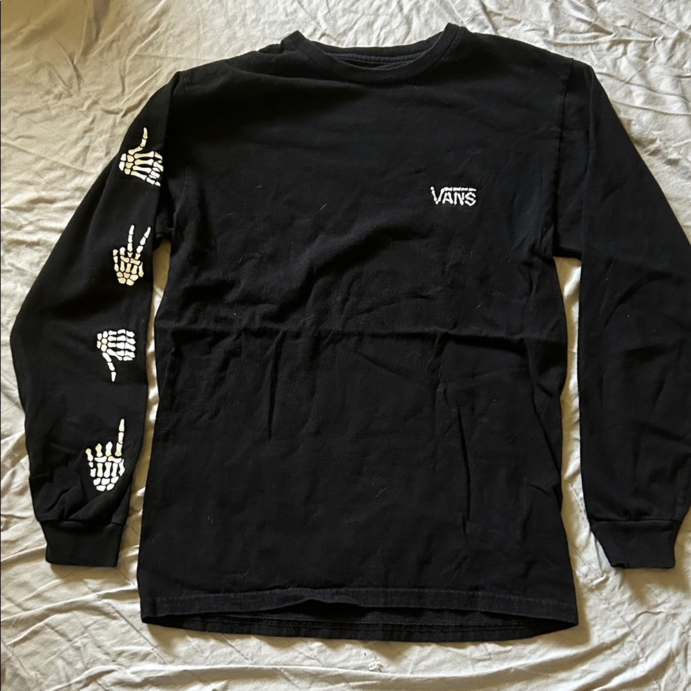 Vans Black Skeleton Hand Long Sleeve Shirt